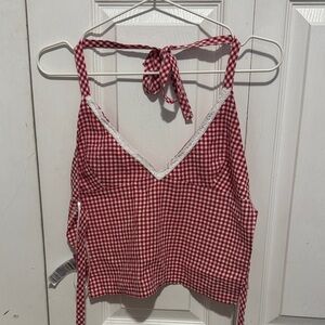 Red Gingham Edikted Top